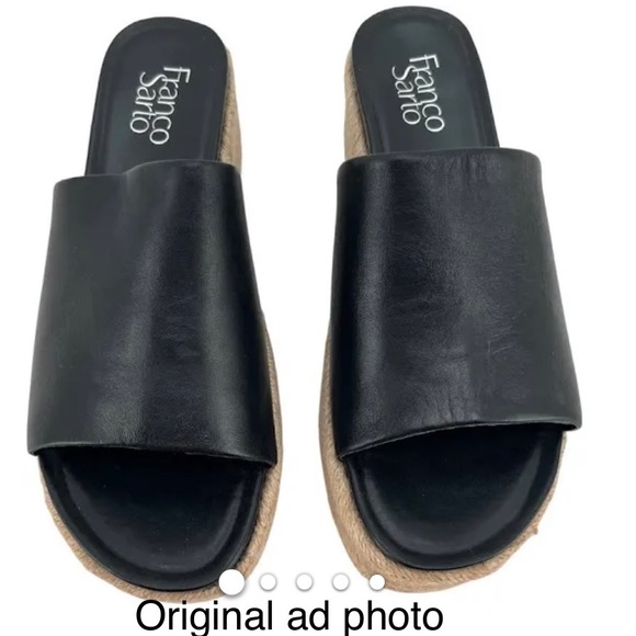 Lovely Franco Sarto soft leather slip on espadrille and open toe - Picture 7 of 8